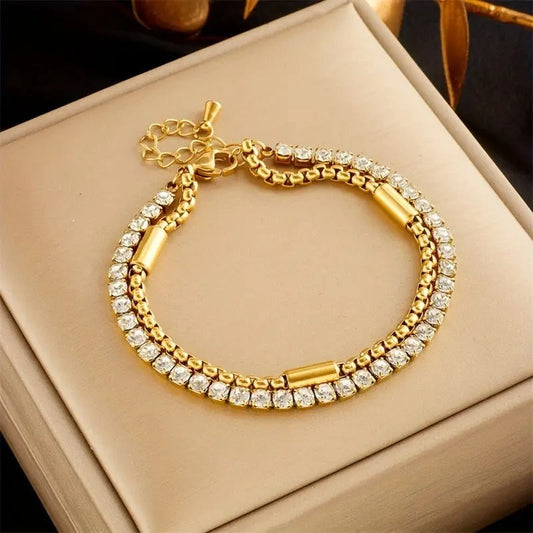 Two Layer Diamond Chain Stainless Steel