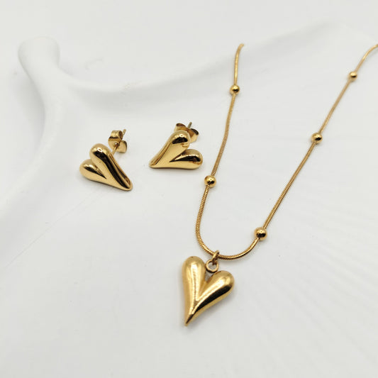 Love Heart Set - Stainless Steel hayajewelers.pk