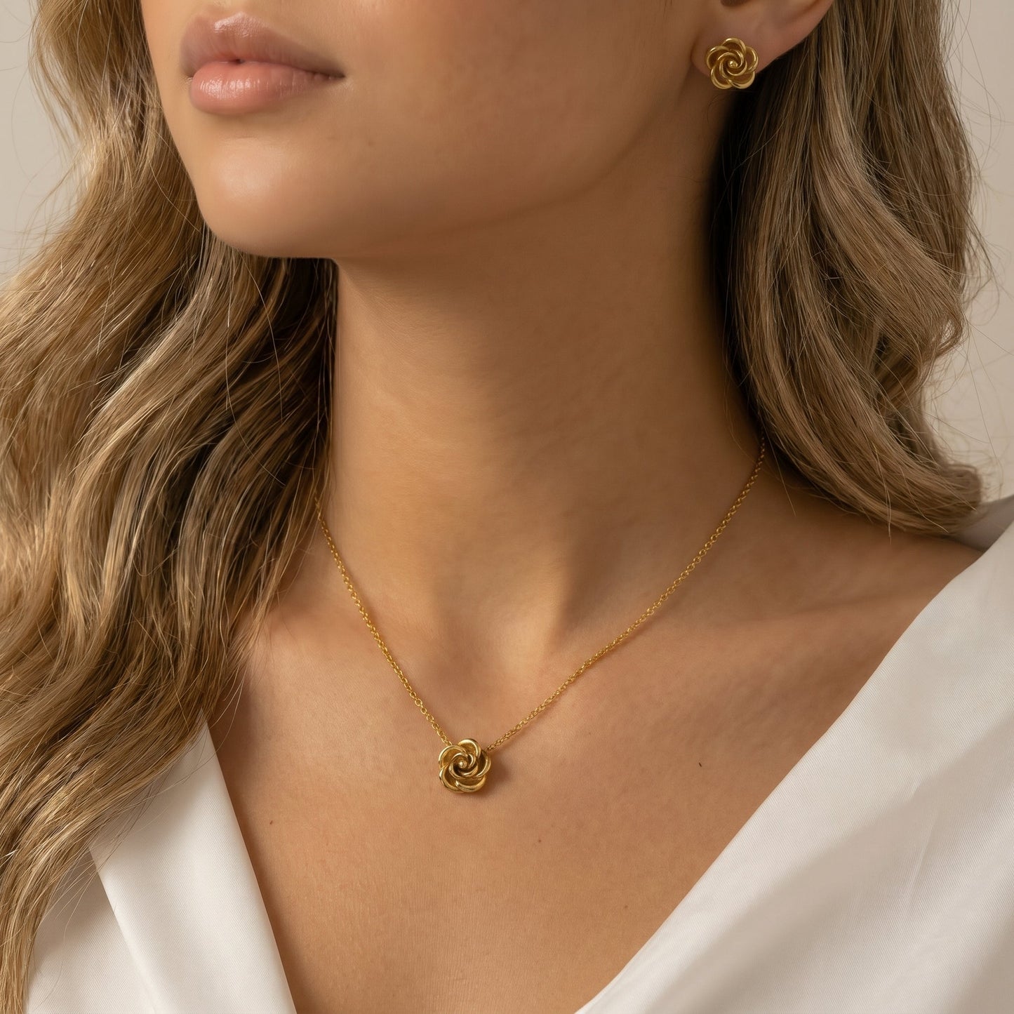 Mini Flower Earrings & Neclace