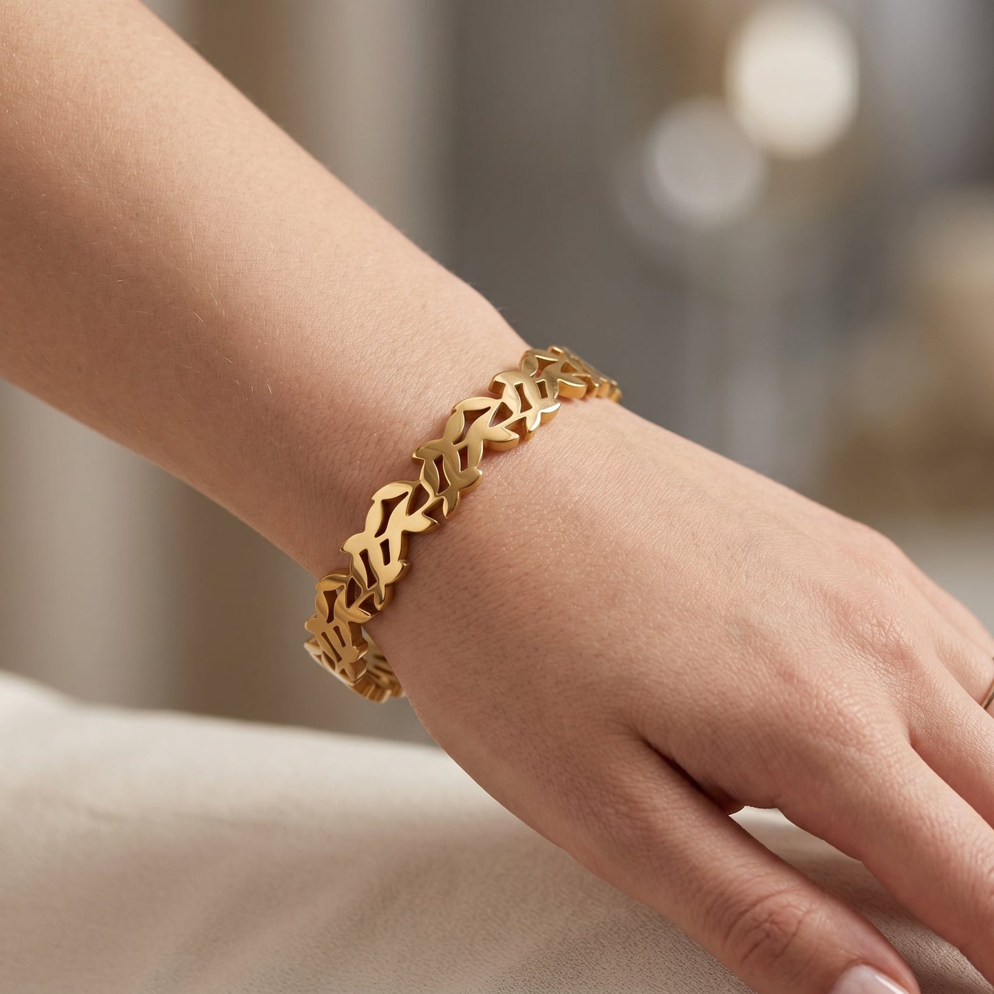 Golden Flower Bangle