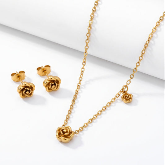 Mini Flower Earrings & Neclace hayajewelers.pk