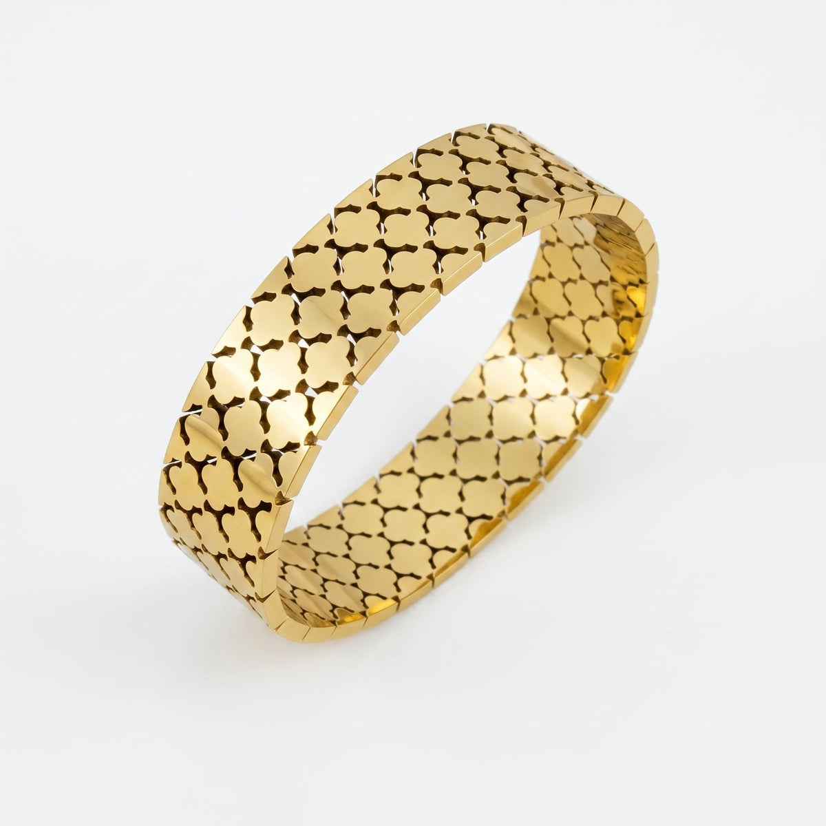 Molten Duo | Hammered + Trellis Bangle