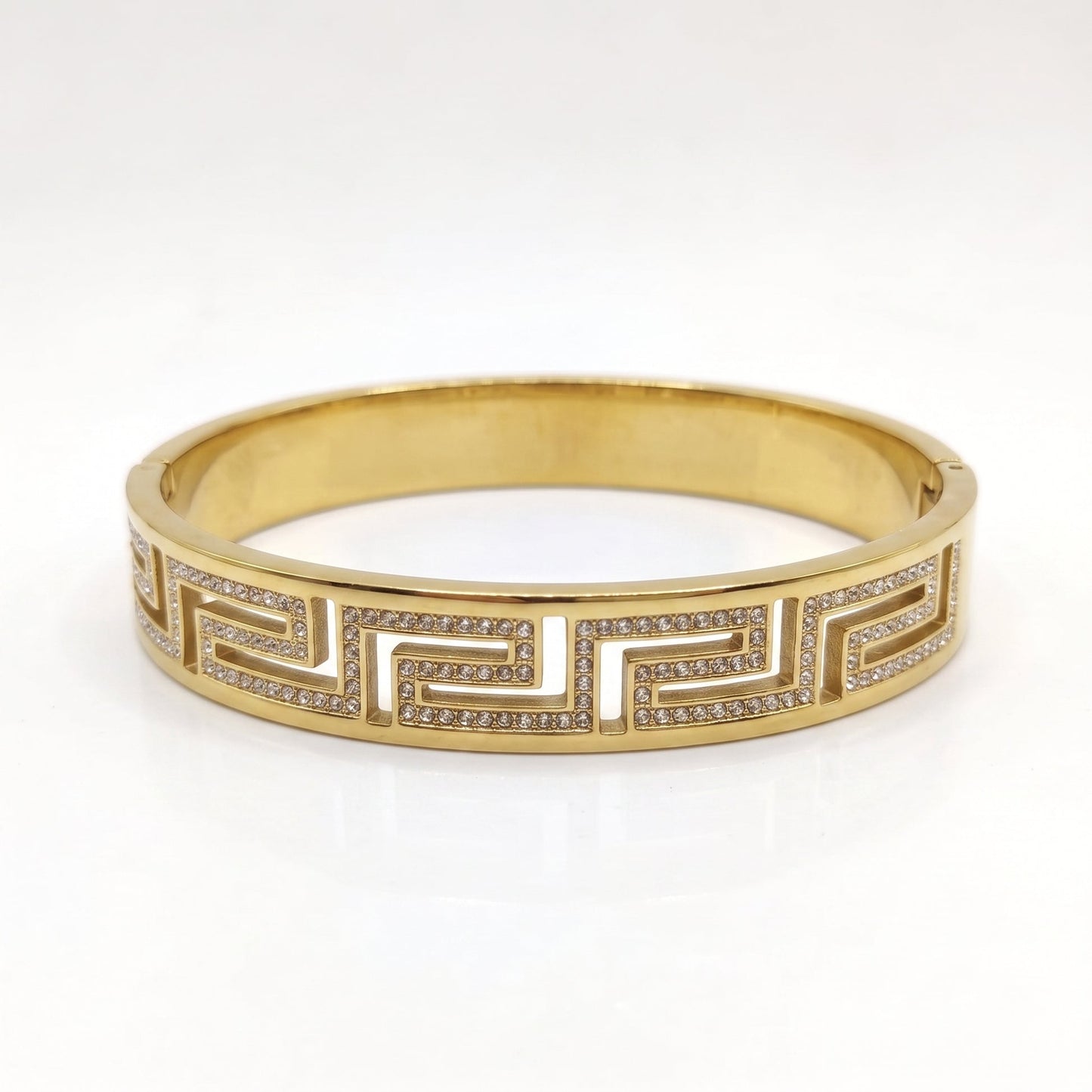 Greek Key Pavé Bangle