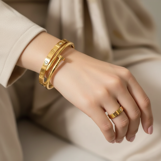 Nail Bangle, Bangle & Ring Stack