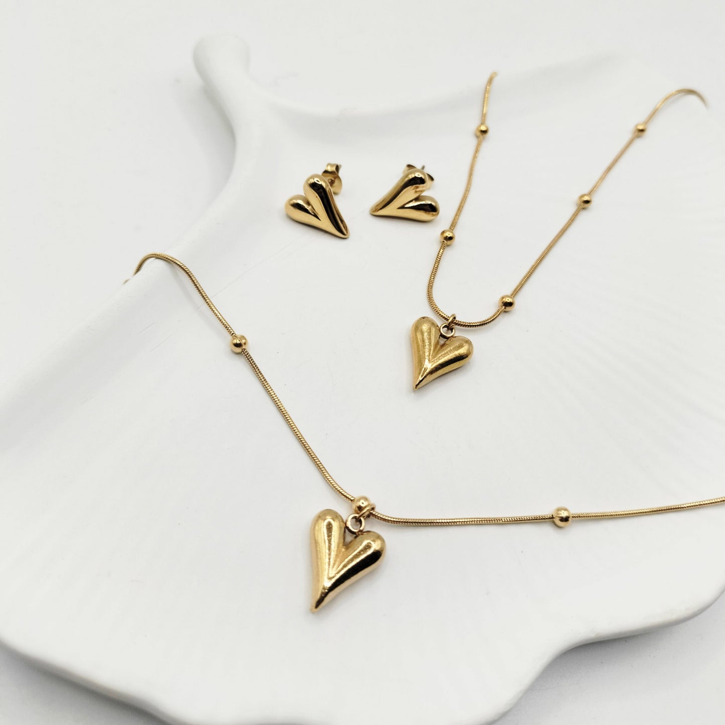 Love Heart Set -  Stainless Steel hayajewelers.pk