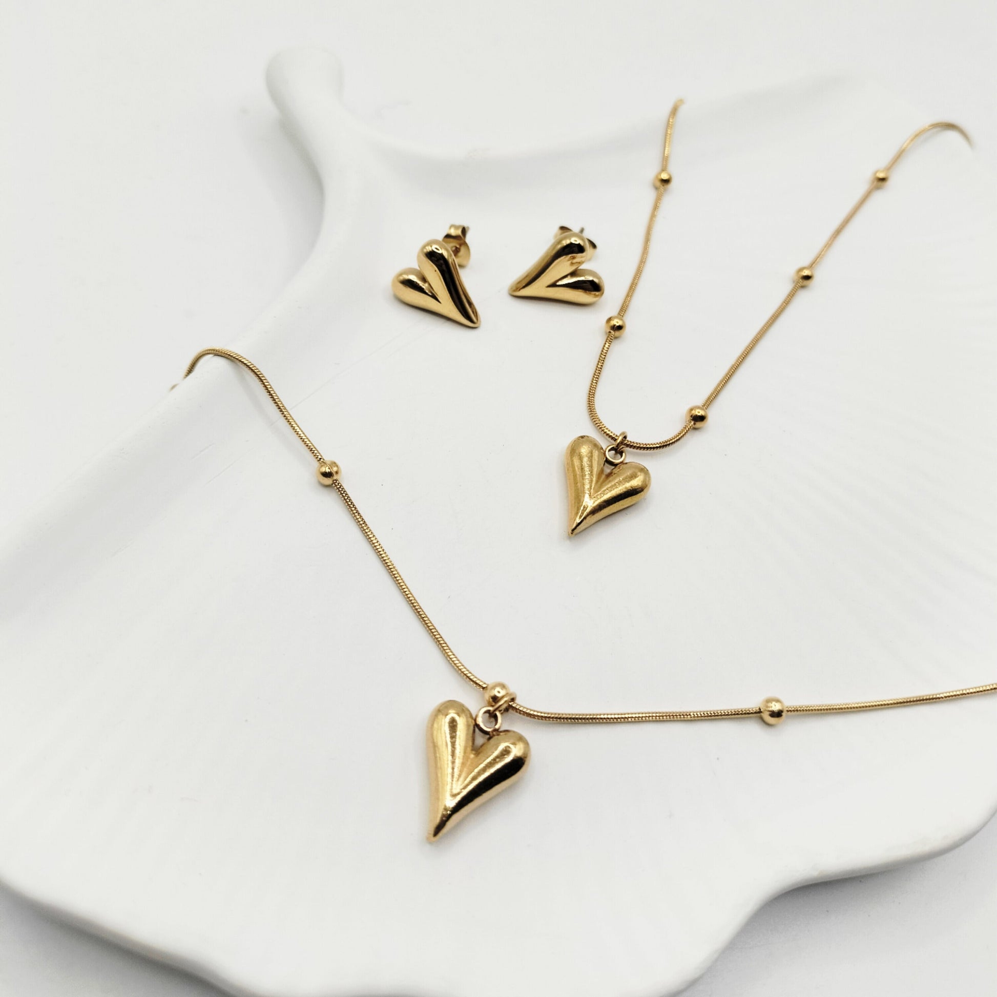 Love Heart Set -  Stainless Steel hayajewelers.pk