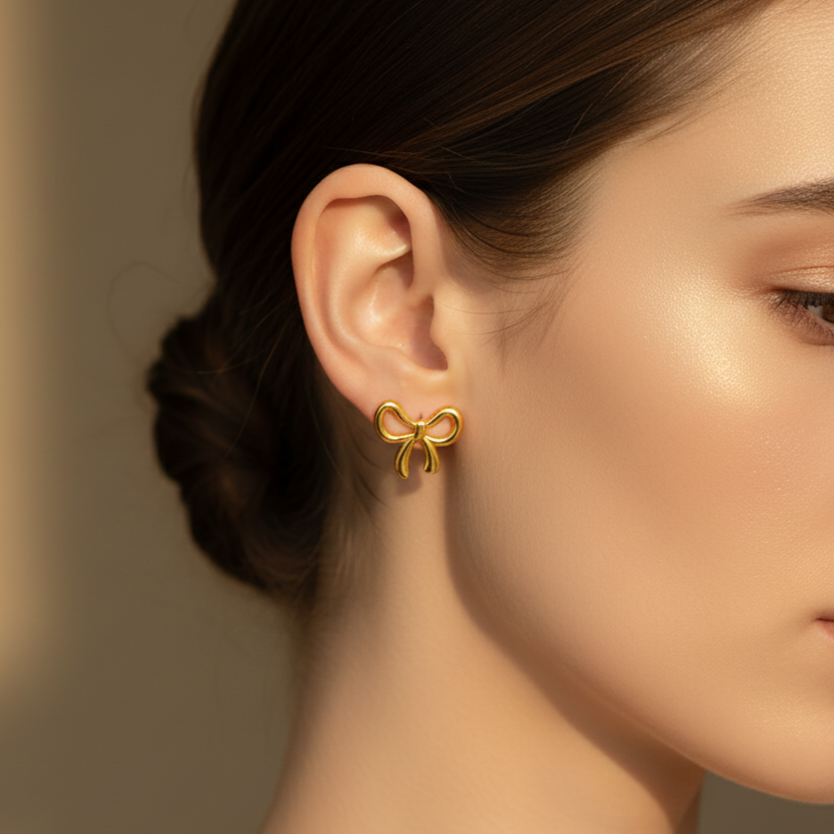 BOW STUD EARRINGS hayajewelers.pk