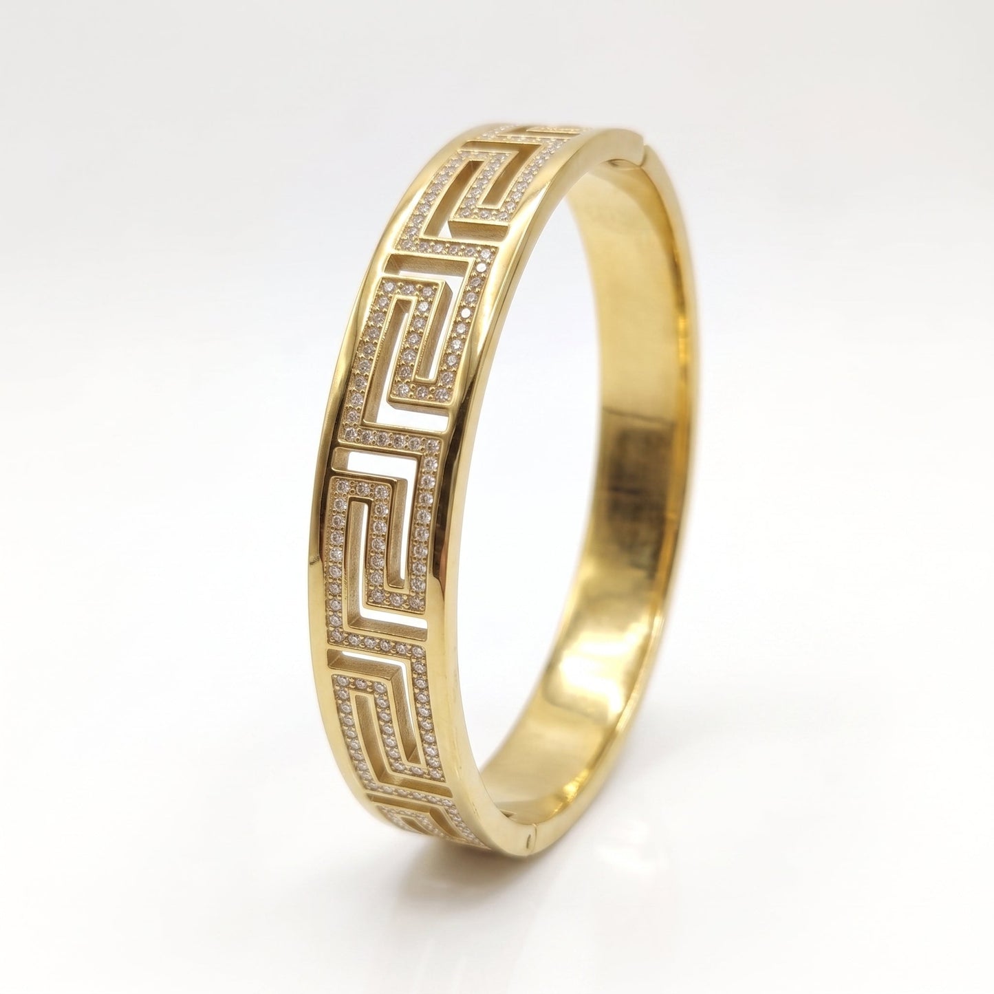 Greek Key Pavé Bangle