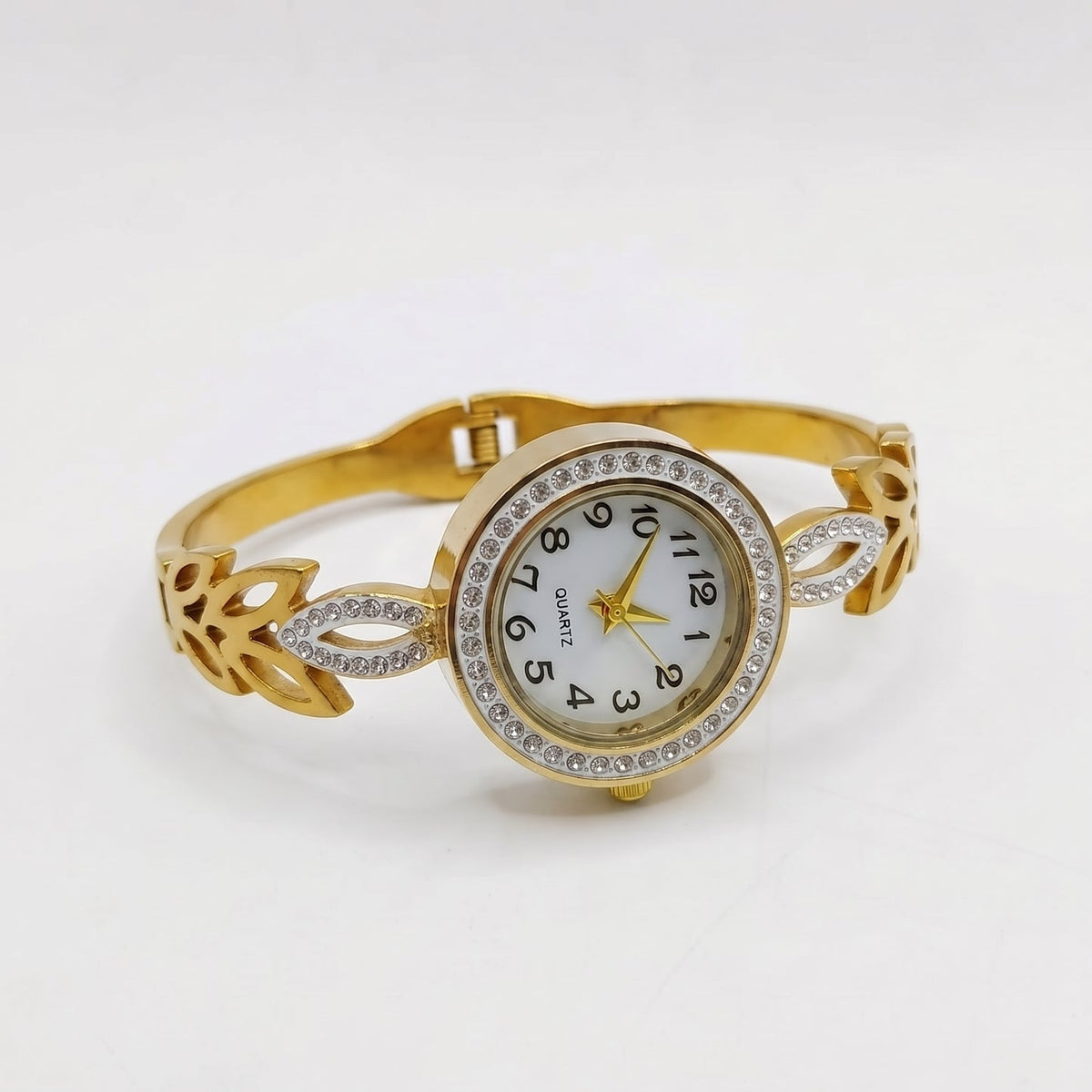 Leaf Style Openable Bangle Watch | Stainless Steel