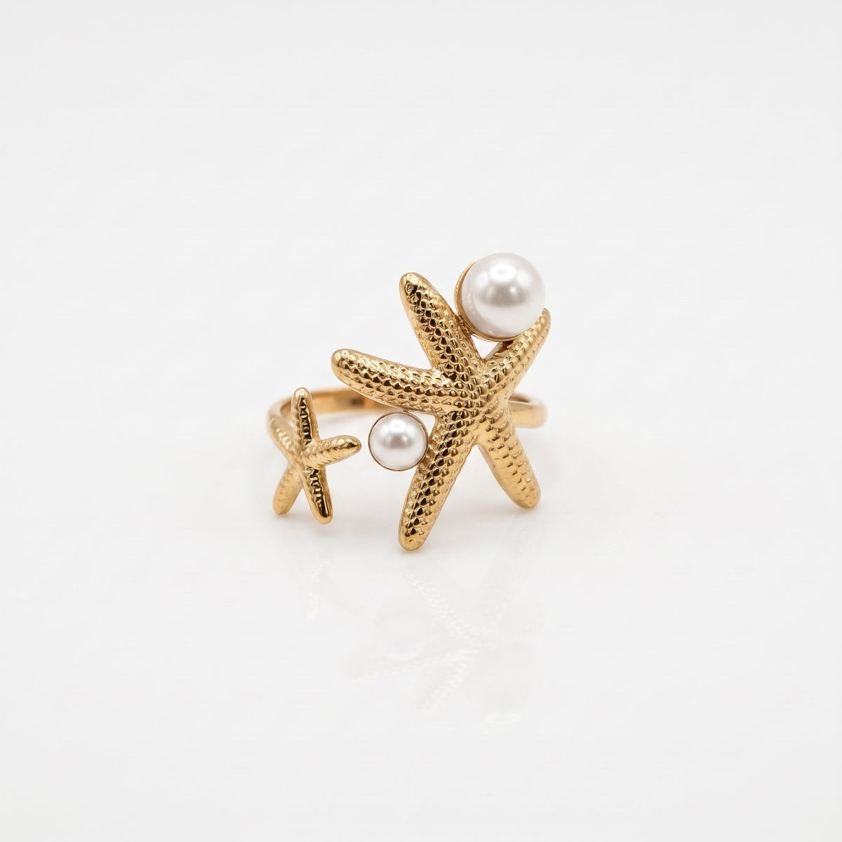 Ocean Starfish Pearl Ring | Adjustable