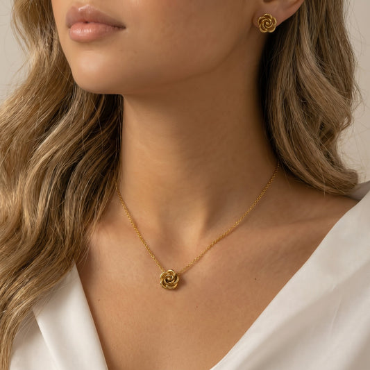 Mini Flower Earrings & Neclace