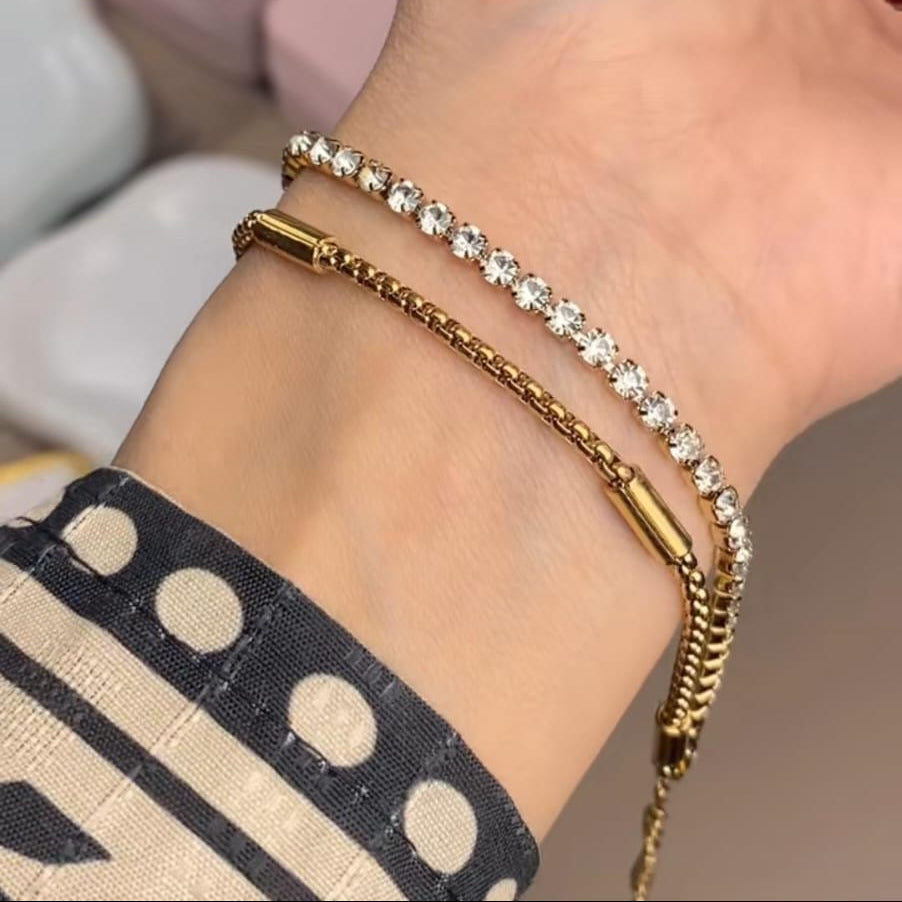 Two Layer Diamond Chain Stainless Steel