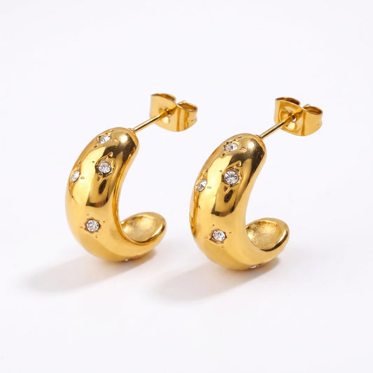 Domed Starburst Studs Earrings