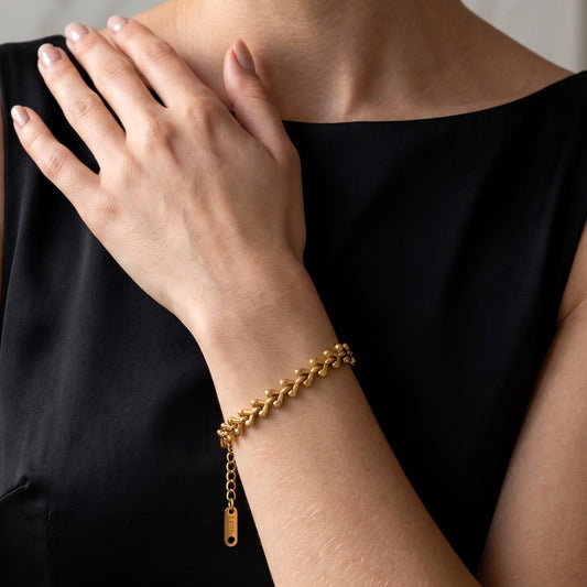 Heart-Link Bracelet | Stainless Steel hayajewelers.pk