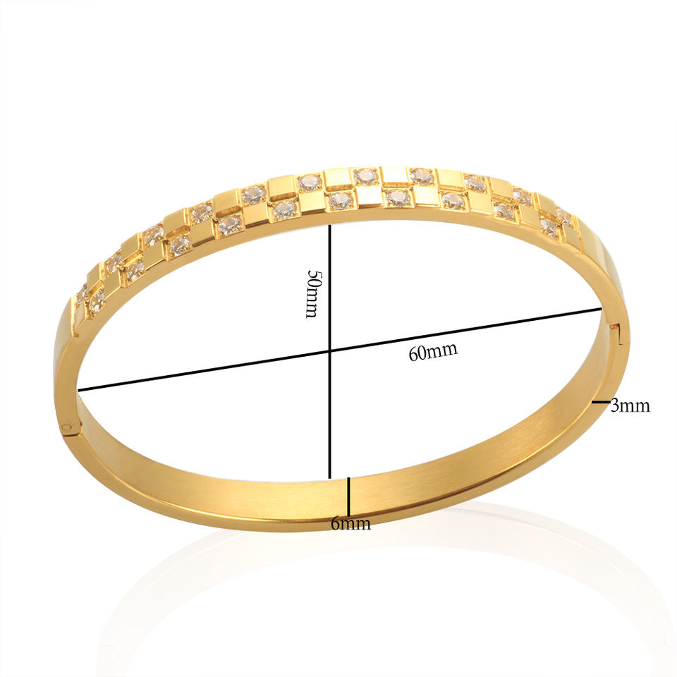Square Rhinestone Bangles Bracelets