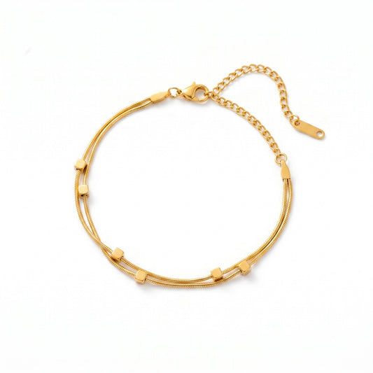 Minimalist Gold Cubes Bracelet