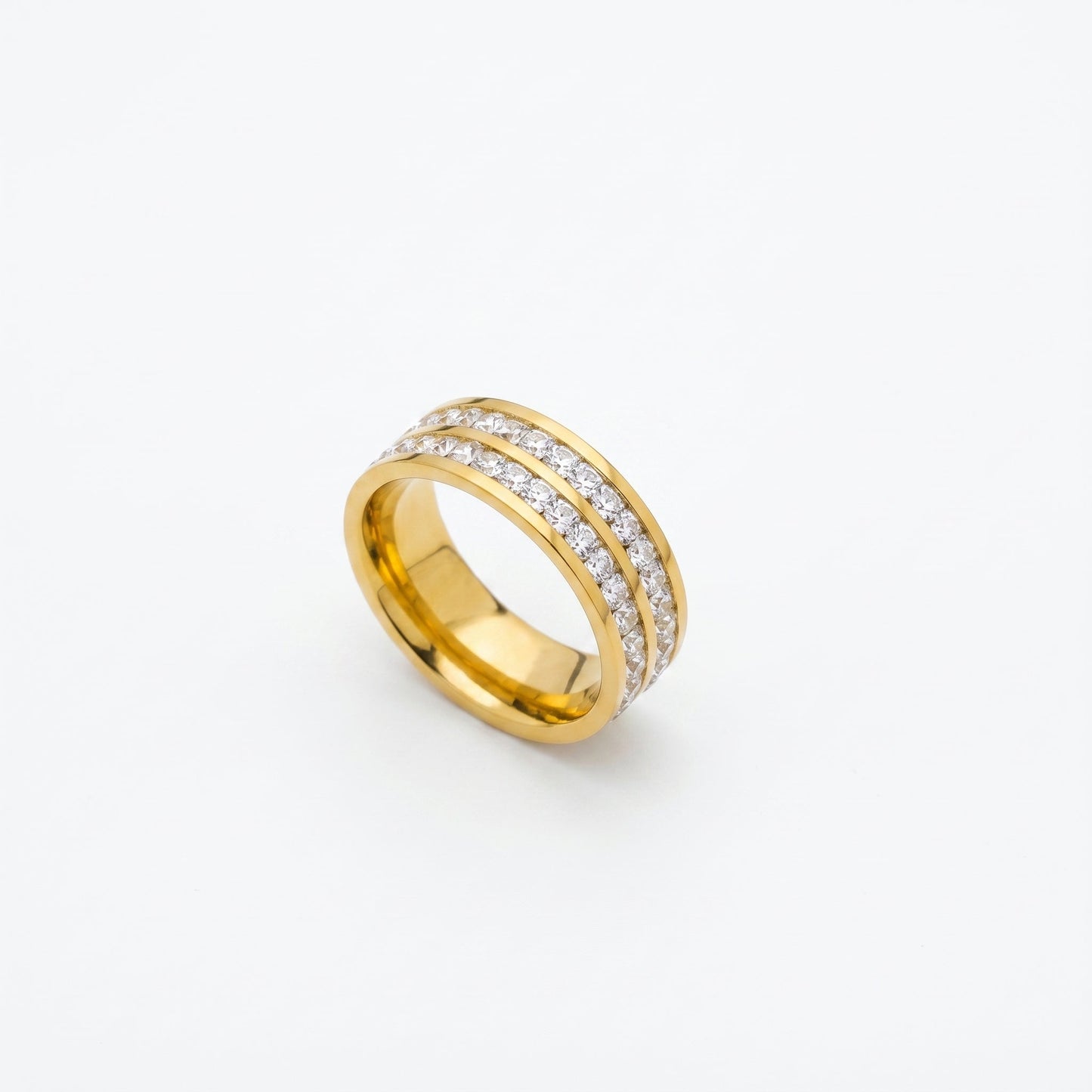 Dual Crystal Band Ring