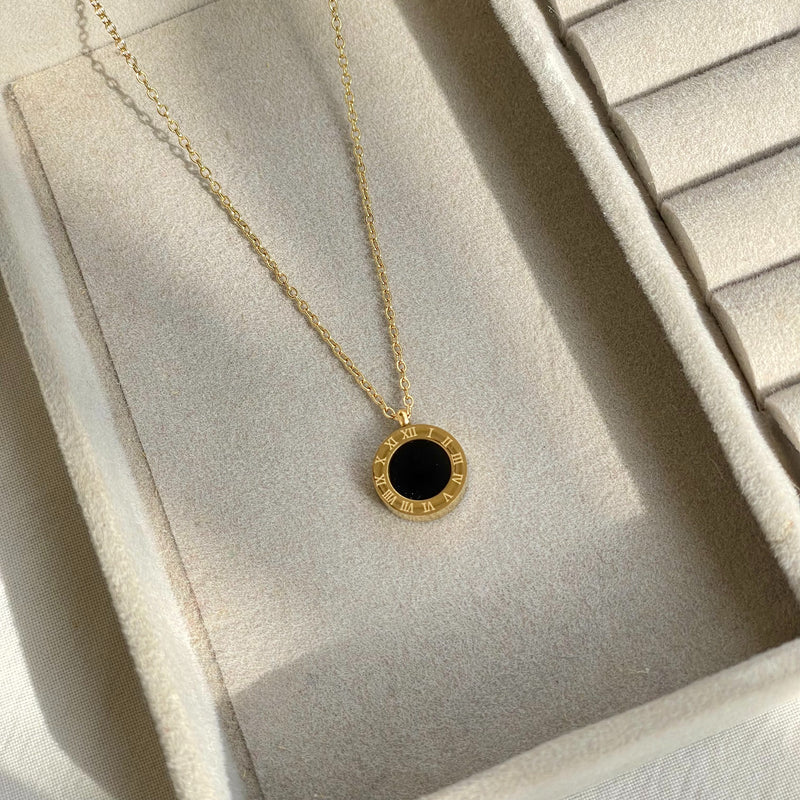 black Circle Necklace