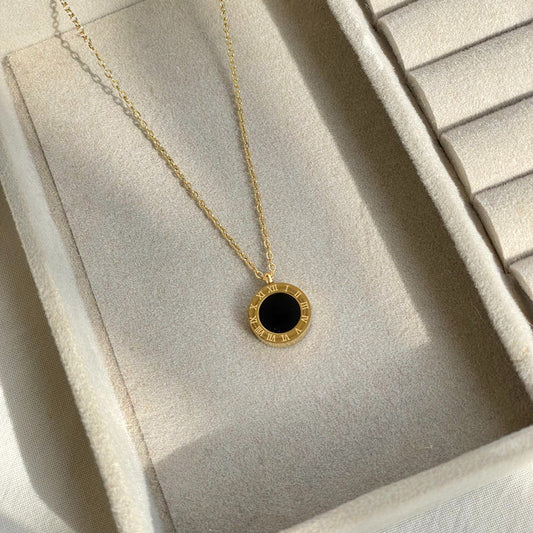 black Circle Necklace