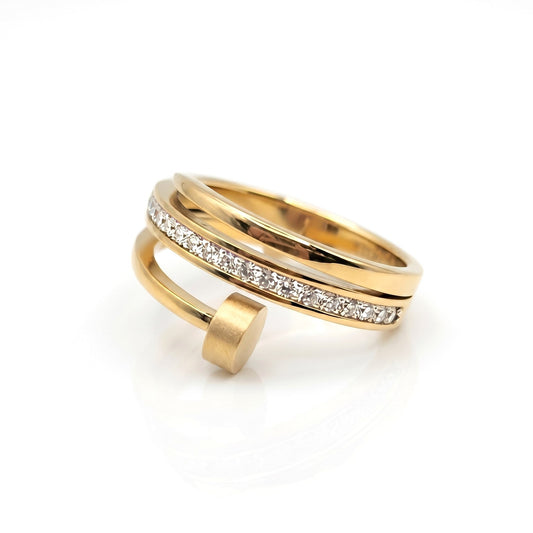 DIAMOND NAIL RING - Stainless Steel
