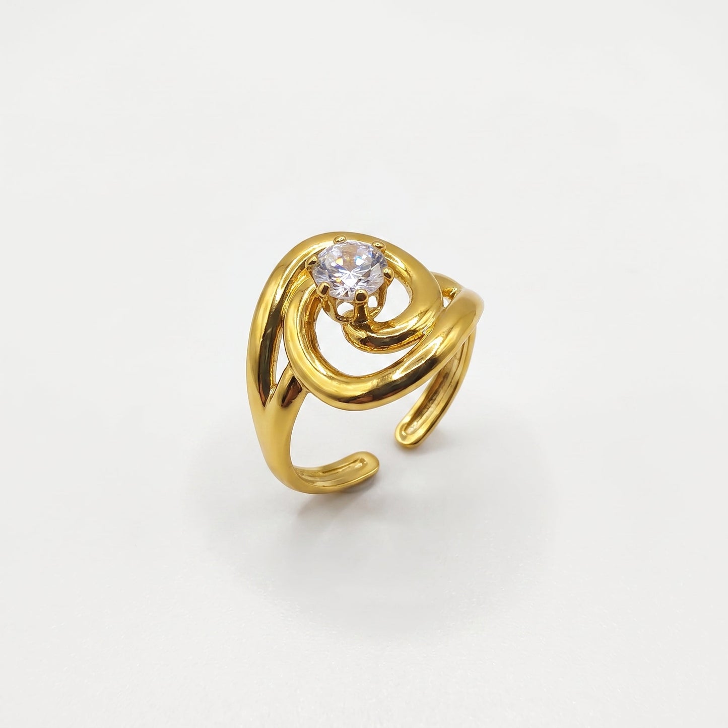 Crystal Spiral Ring | Adjustable
