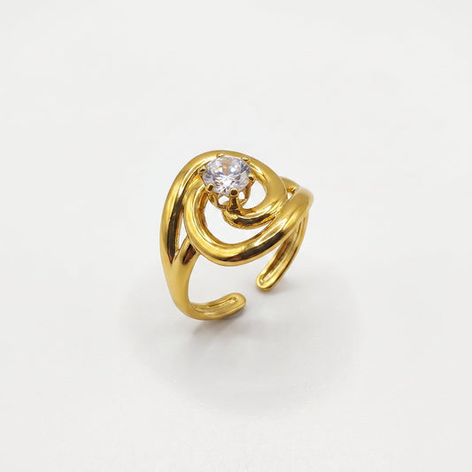 Crystal Spiral Ring | Adjustable
