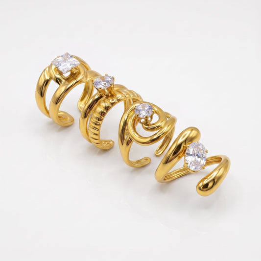 4-Piece Spiral Statement Deal | Adjustable