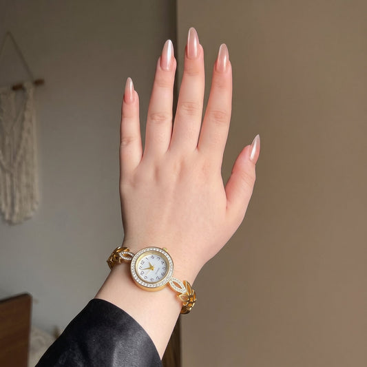 Leaf Style Openable Bangle Watch | Stainless Steel