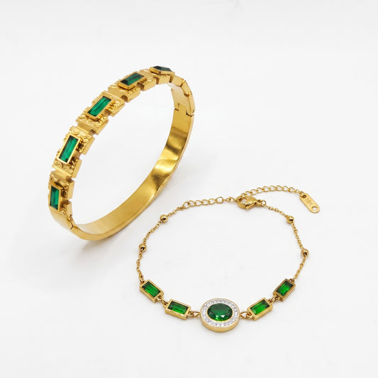 Emerald Green Bracelet & Bangle Set hayajewelers.pk