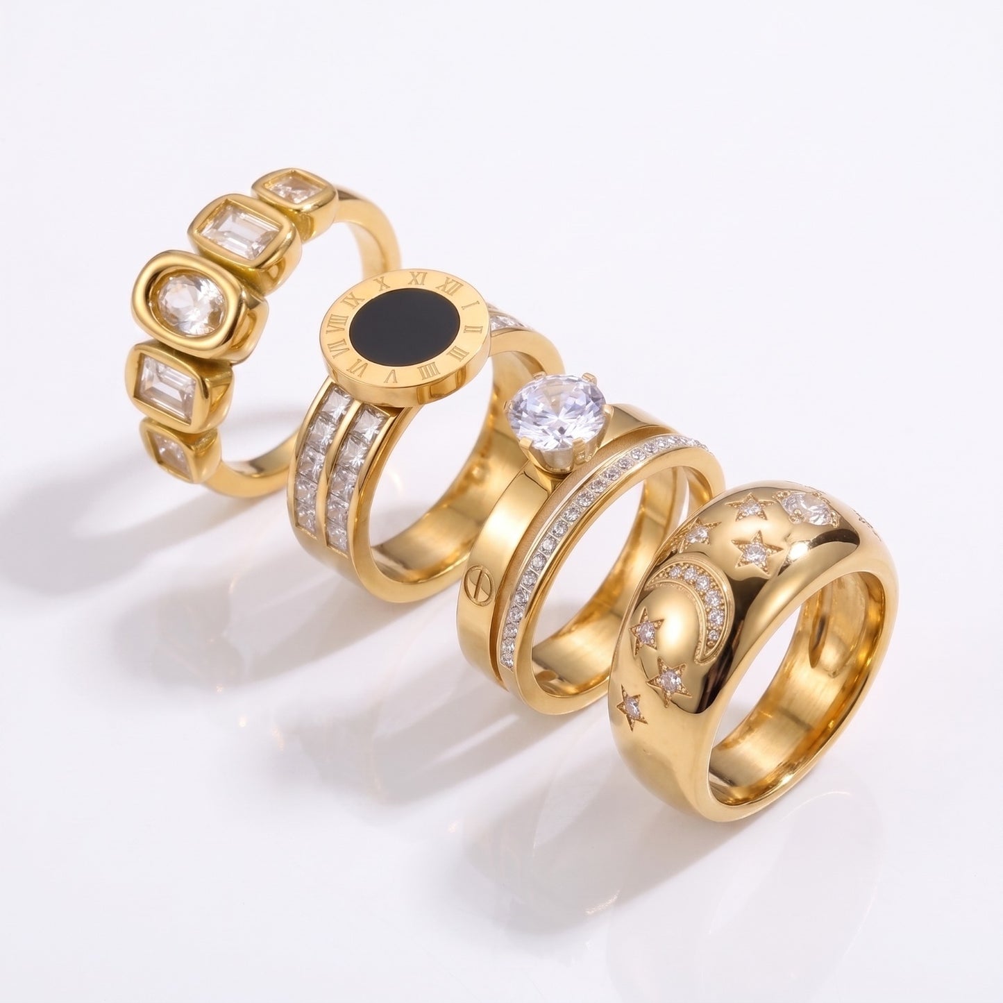The Modern & Bold Stack-4-Piece Ring Bundles