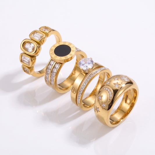 The Modern & Bold Stack-4-Piece Ring Bundles
