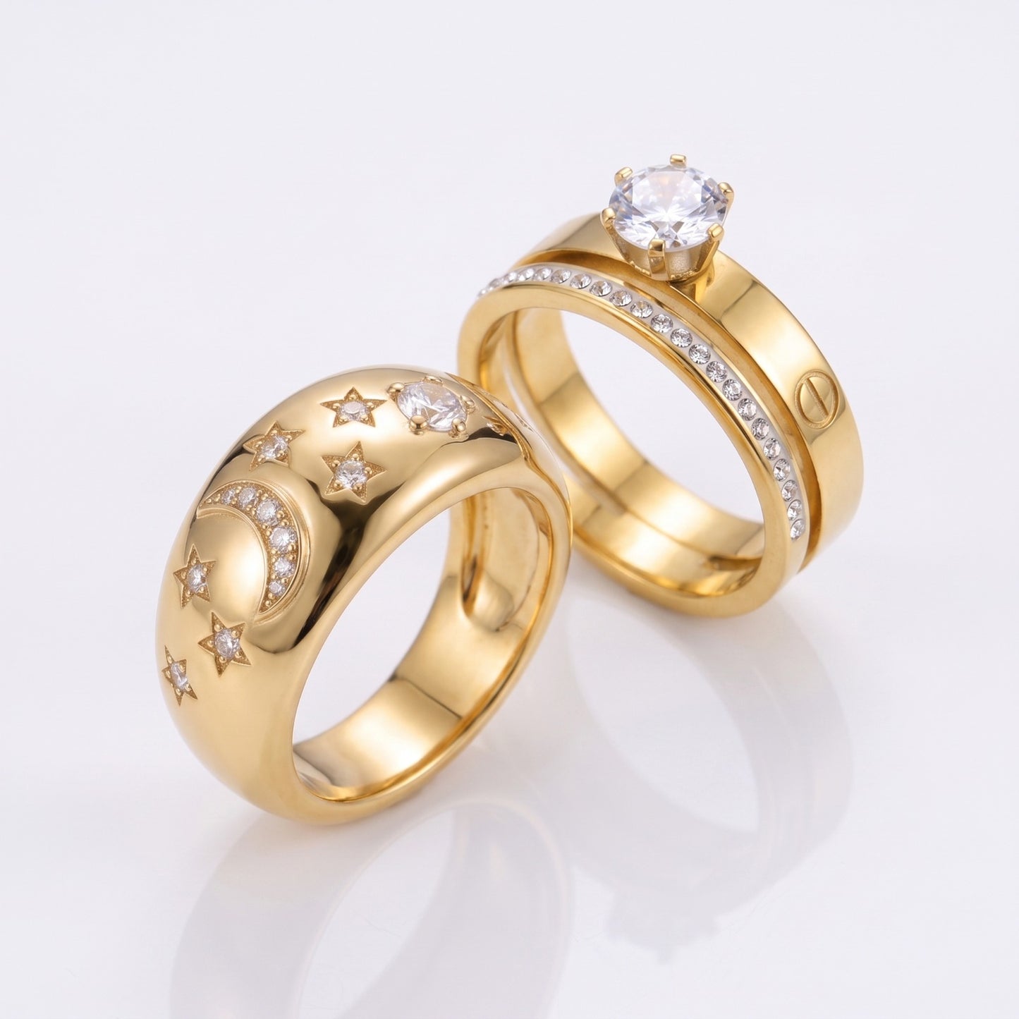 two-piece bridal stacking Rings