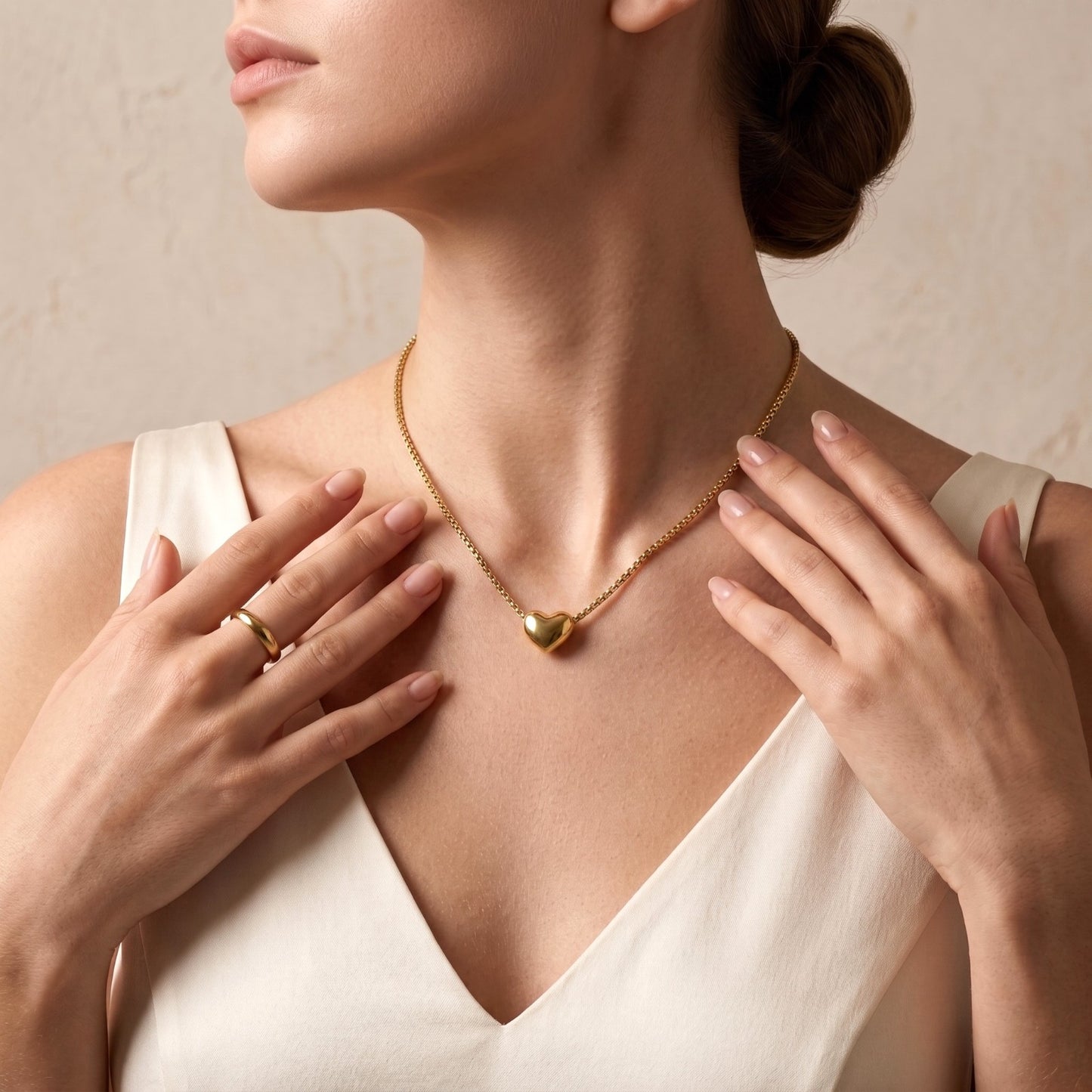 Solid Heart Necklace-Stainless Steel