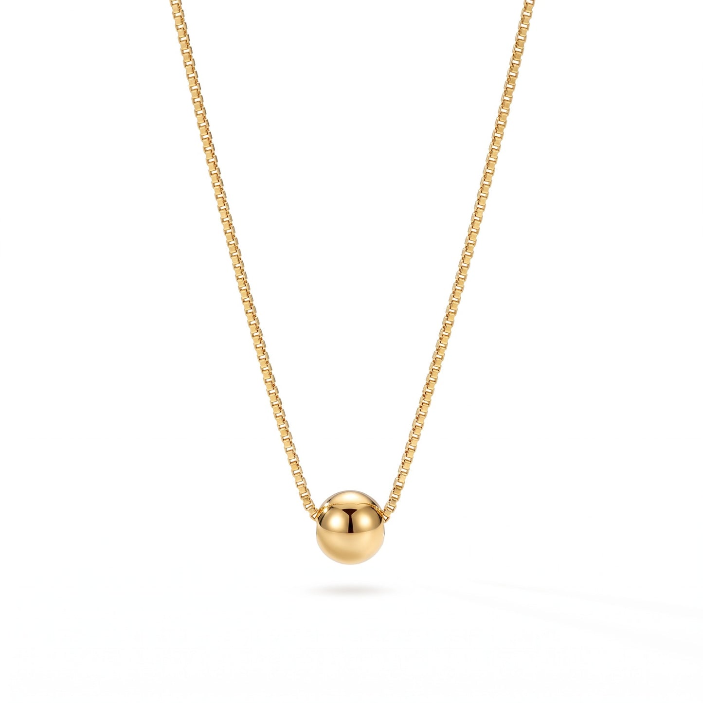 Minimalist Gold Ball Pendant Necklace