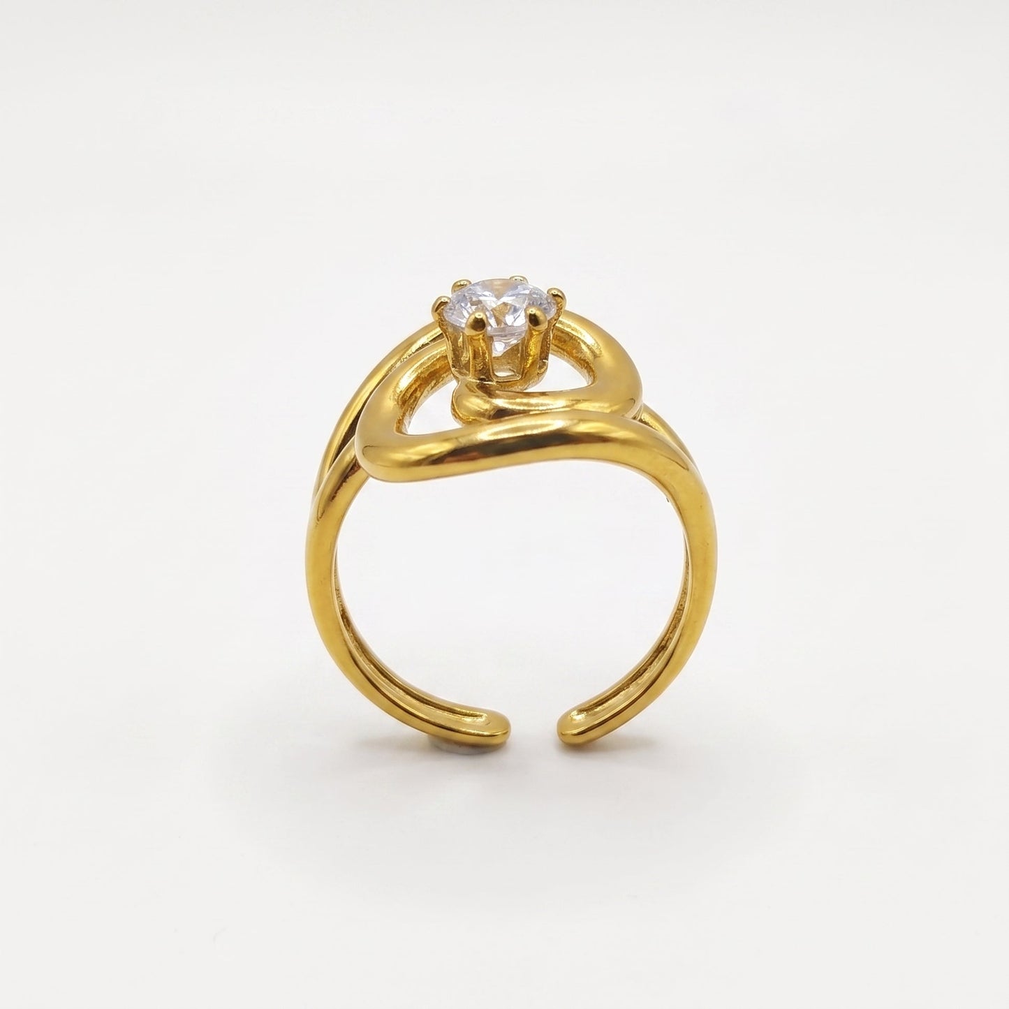 Crystal Spiral Ring | Adjustable
