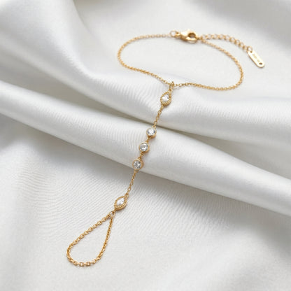 White Zircon Hand Chain | Stainless Steel hayajewelers.pk