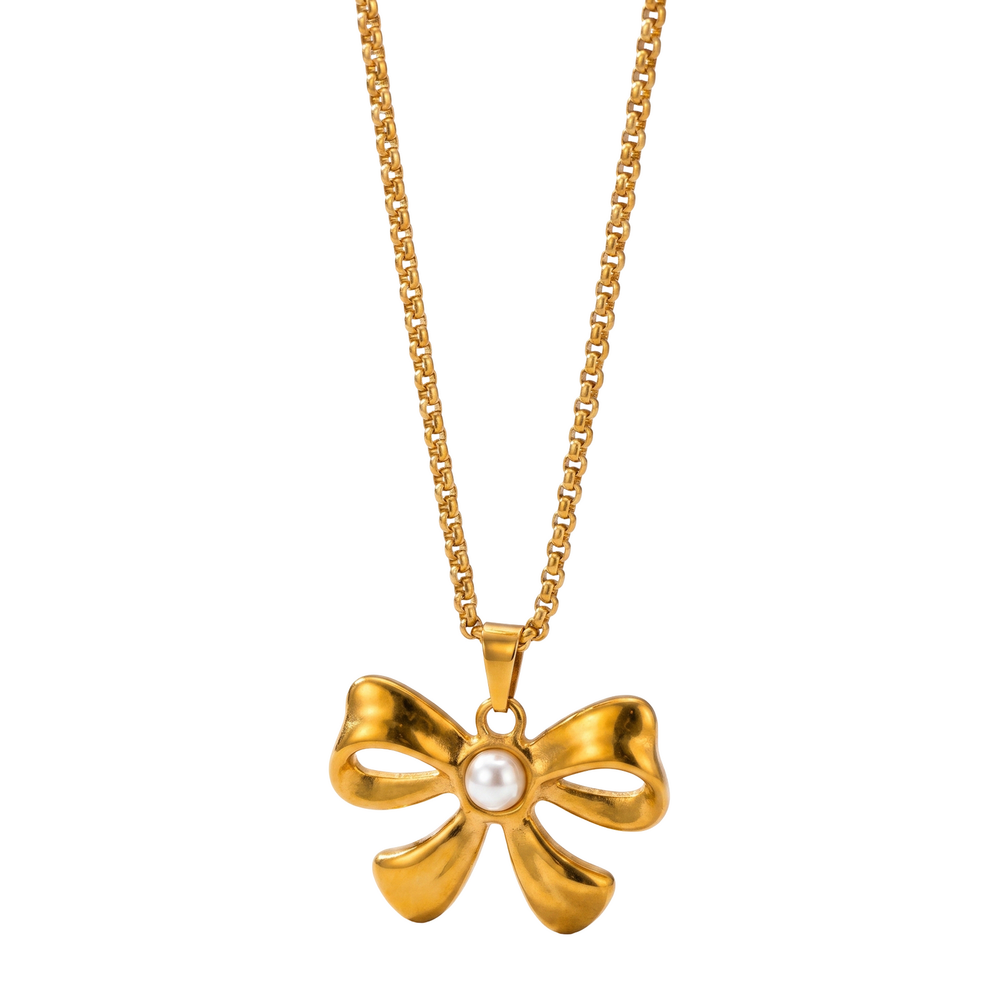 Pearl Bow Necklace