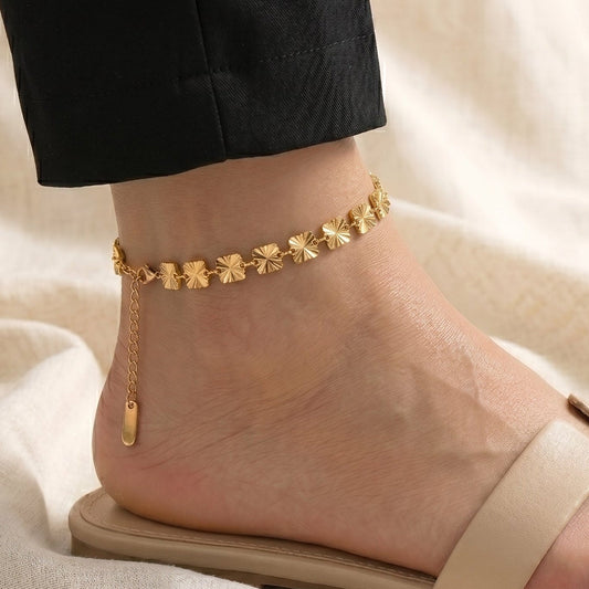 Gold Sunburst Anklet hayajewelers.pk
