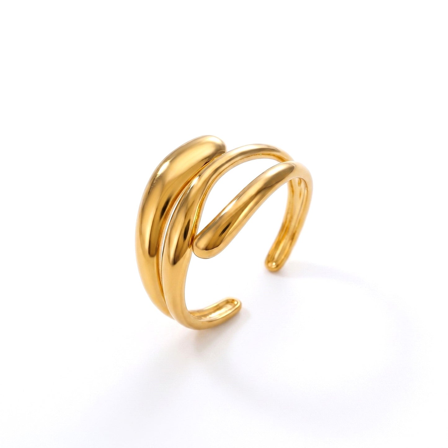 Golden Swirl Ring - Adjustable