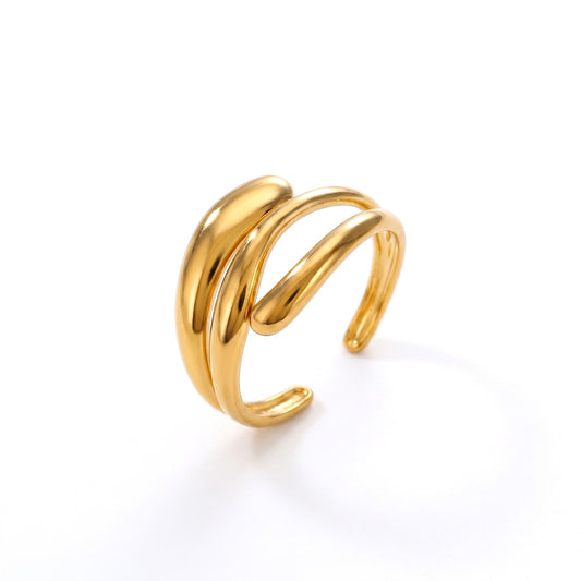 Golden Swirl Ring - Adjustable