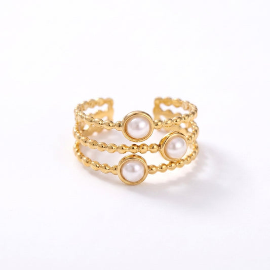 Camellia Pearl Ring - Adjustable
