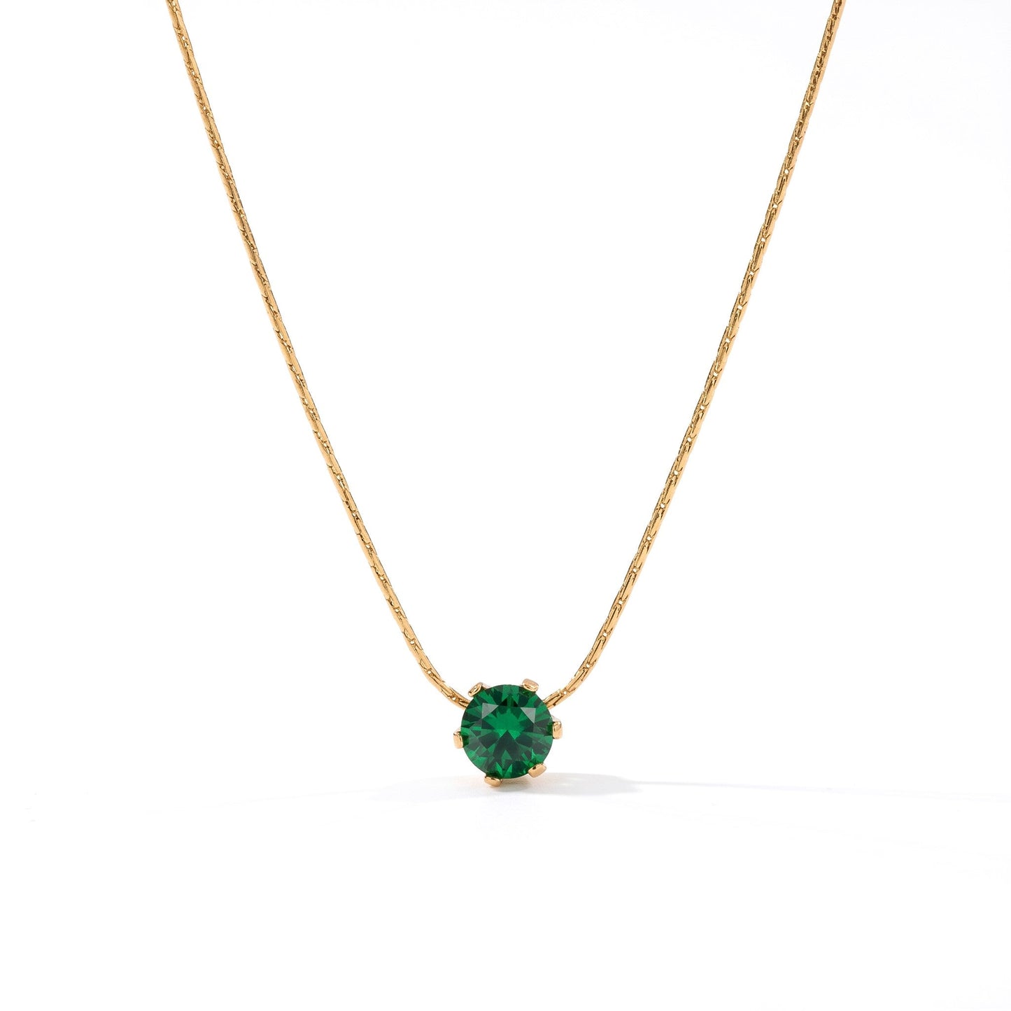 Green Single Stone Necklace hayajewelers.pk