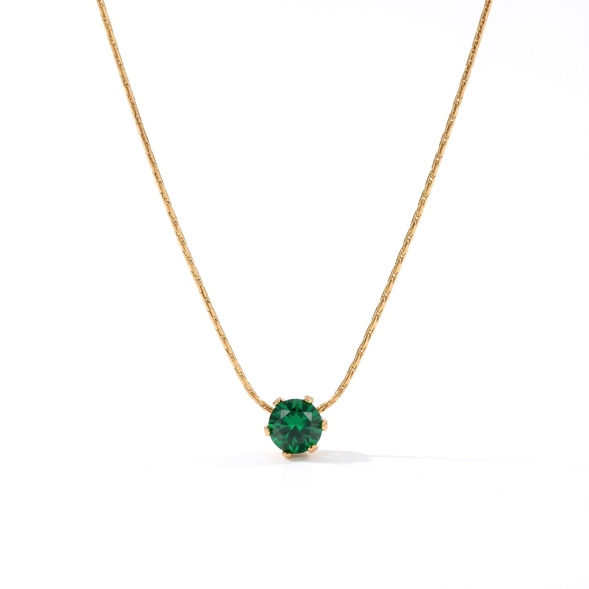 Green Single Stone Necklace hayajewelers.pk
