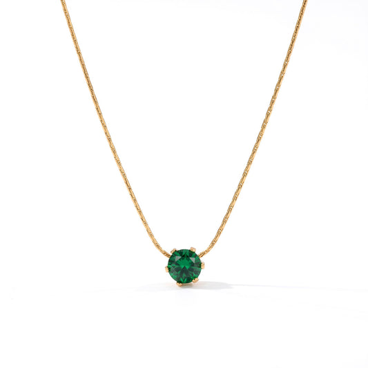 Green Single Stone Necklace hayajewelers.pk