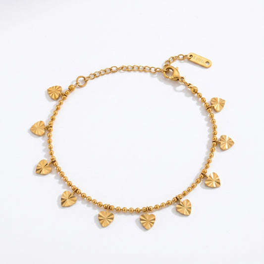 Dangling Heart charms Anklet hayajewelers.pk