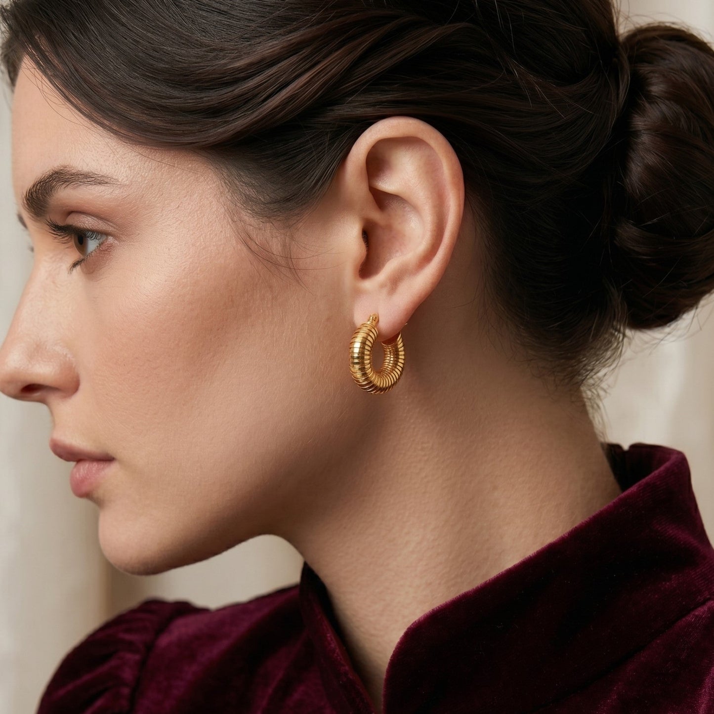 Gold Shrimp Hoop Earrings