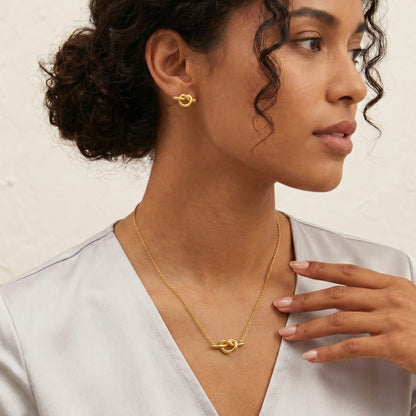 Minimal Gold Knot Jewellery Set | Stainless Steel hayajewelers.pk