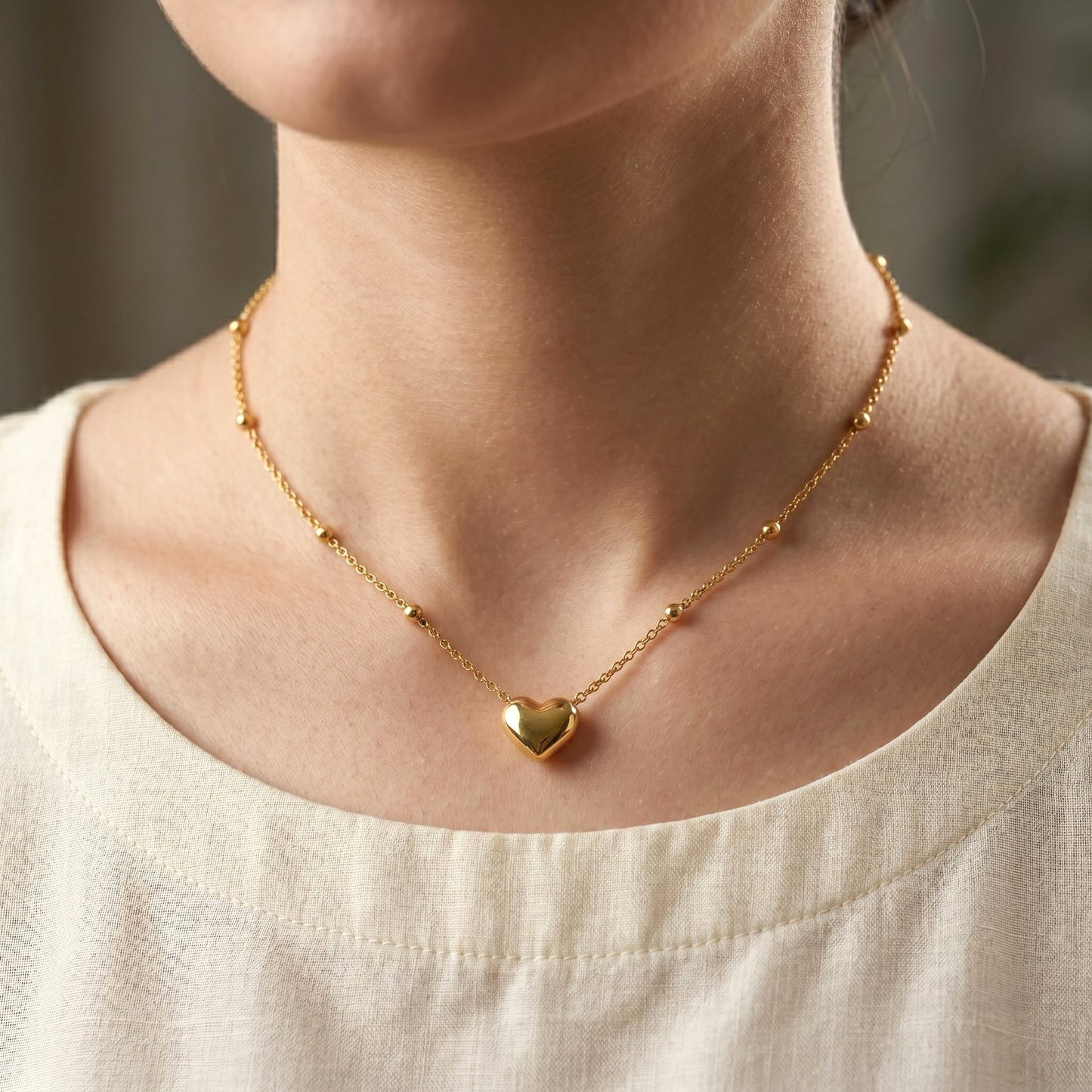 Minimal Heart Pendant - Stainless Steel - Anti Tarnishing hayajewelers.pk